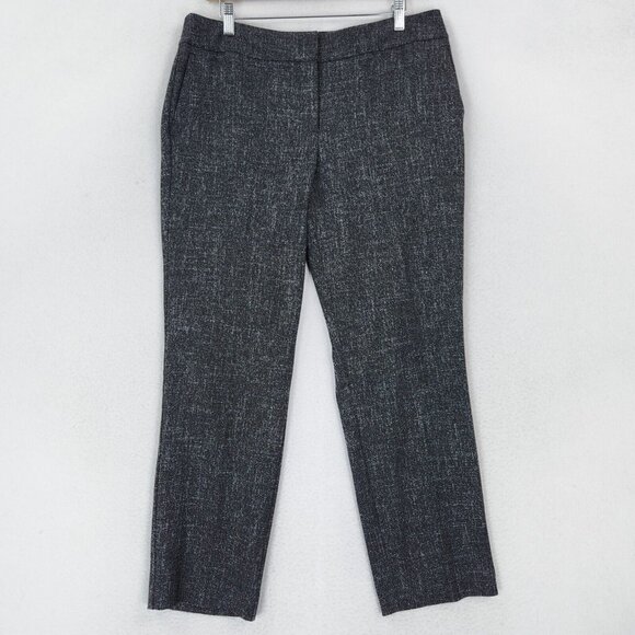 Ann Taylor Pants Womens 8 Black Straight Leg Mid Rise Career Ankle Trousers - Picture 1 of 12